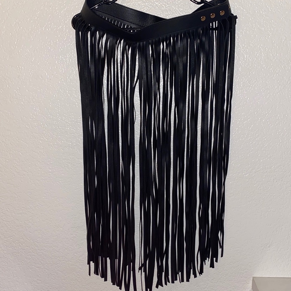 Fringe Black Skirt